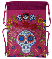 Pink Disney Coco Hector Miguel Drawstring Backpack String Reusable Bag Tote