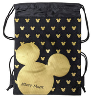Gold Disney Mickey Mouse Drawstring Backpack String Reusable Bag Tote
