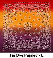 Tie Dye Style L Print Design Cotton Bandana (22 inches x 22 inches)