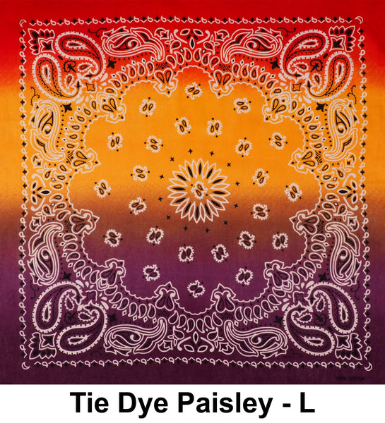 Tie Dye Style L Print Design Cotton Bandana (22 inches x 22 inches)