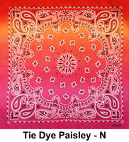 Tie Dye Style N Print Design Cotton Bandana (22 inches x 22 inches)