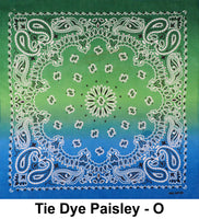 Tie Dye Style o Print Design Cotton Bandana (22 inches x 22 inches)