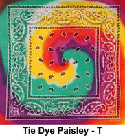 Tie Dye Style T Print Design Cotton Bandana (22 inches x 22 inches)