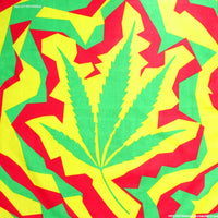 Funky Green Leaf  Print Designs Cotton Bandana (22 inches x 22 inches)
