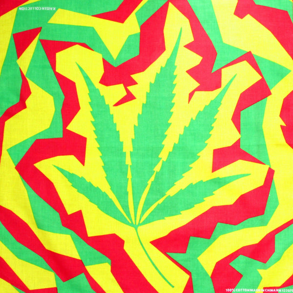 Funky Green Leaf  Print Designs Cotton Bandana (22 inches x 22 inches)