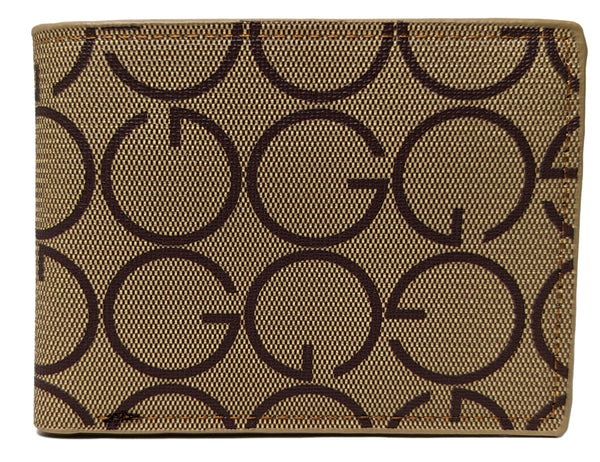 G Style Light Brown Leather Italian Designer Bi-Fold Bifold Wallet