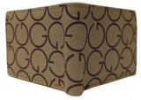 G Style Light Brown Leather Italian Designer Bi-Fold Bifold Wallet