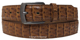 Men Brown Faux Crocodile Alligator Skin Leather Belt
