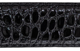 Men Black Faux Alligator Crocodile Skin Leather Belt