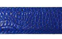 Men Blue Faux Alligator Crocodile Skin Leather Belt