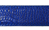Men Blue Faux Alligator Crocodile Skin Leather Belt
