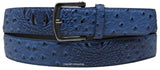 Men Blue Faux Alligator Crocodile Skin Leather Belt A3