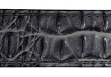 Men Charcoal Gray Faux Crocodile Alligator Skin Leather Belt