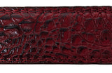 Men Red Faux Crocodile Alligator Skin Leather Belt