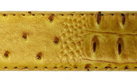 Men Yellow Faux Crocodile Alligator Skin Leather Belt