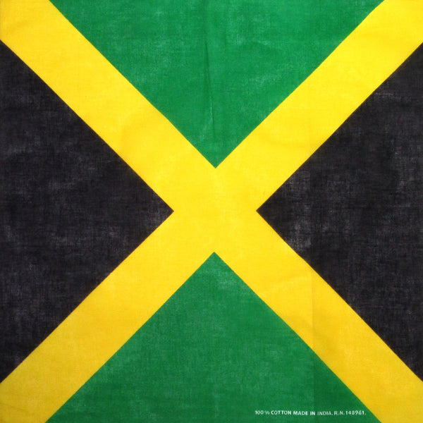 Jamaica Flag Design Print Cotton Bandana (22 inches x 22 inches)