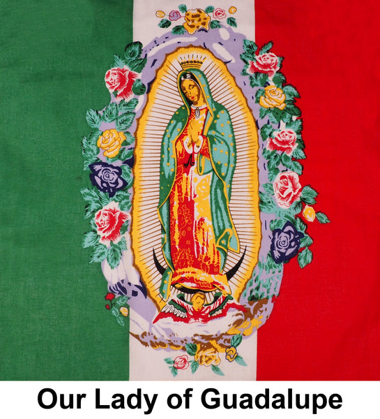 Our Lady of Guadalupe Print Designs Cotton Bandana (22 inches x 22 inches)