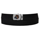 Bull Dog Black Adjustable Canvas Web Belt With Metal Buckle 32" to 72"