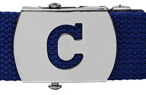 Initial C Silver Chrome Metal Buckle for Military Web Belt