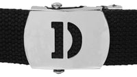 Initial D Buckle Black Adjustable Canvas Web Belt With Metal Buckle 32" to 72"