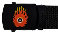 Flame (Style 3) Matte Black Metal Buckle for Military Web Belt