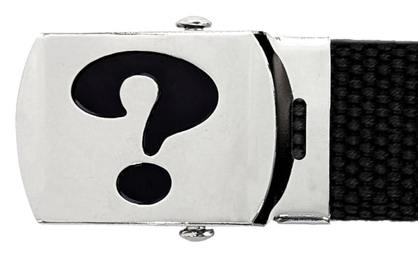 Question Mark Silver Chrome Metal Buckle for Military Web Belt