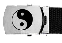 Yin Yang Chrome Silver Black Metal Buckle for Military Web Belt