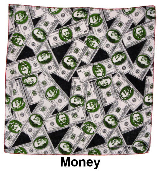 Money Design Print Cotton Bandana (22 inches x 22 inches)