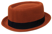 Copper Porkpie Pork Pie Upturn Short Brim Wool Blend Hat