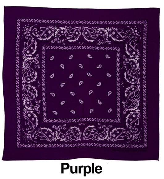 Purple Paisley Print Designs Cotton Bandana (22 inches x 22 inches)