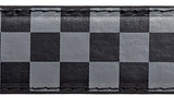 Black Gray Checker Flag Racing Style Bonded Leather Belt