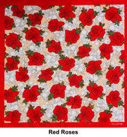 Red Roses Design Print Cotton Bandana (22 inches x 22 inches)