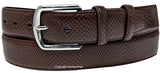 Men Dark Brown Faux Snake Skin Leather Belt