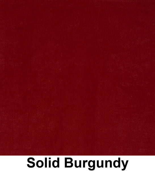 Solid Burgundy Print Cotton Bandana (22 inches x 22 inches)