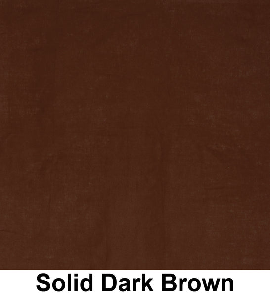 Solid Dark Brown Print Cotton Bandana (22 inches x 22 inches)