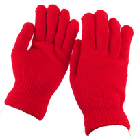 Red Knitted Winter Warm Stretch Gloves One Size