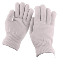 White Knitted Winter Warm Stretch Gloves One Size