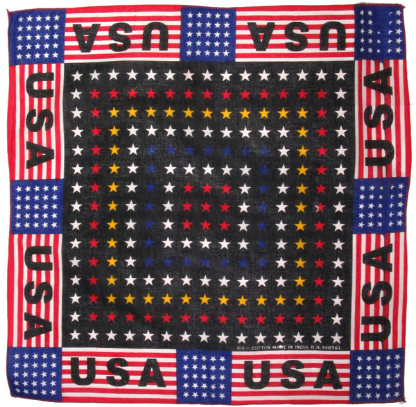 Stars USA Design Print Cotton Bandana (22 inches x 22 inches)