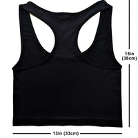 Black Ladies Crop Tank Top One Size
