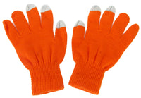 Touch Screen - Orange Knitted Winter Warm Stretch Gloves One Size