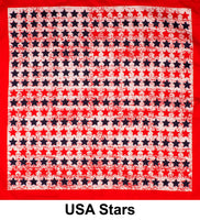 USA Stars Flag Print Designs Cotton Bandana (22 inches x 22 inches)
