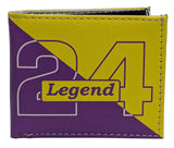 24 Legend Purple and Gold Leather Bi-Fold Bifold Wallet