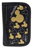 Gold Mickey Mouse Disney Tri-Fold Wallet with Zipper Compartments