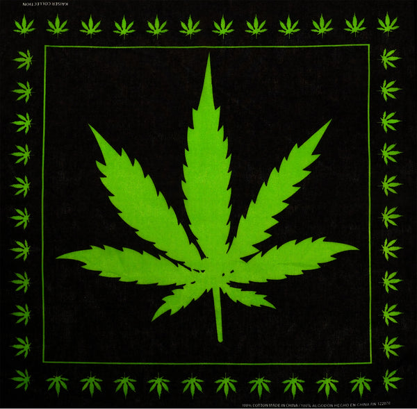 Marijuana Weed 4 Print Designs Cotton Bandana (22 inches x 22 inches)