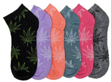 6 PAIRS Marijuana Leaf Weed Cannabis Low Cut No Show Socks