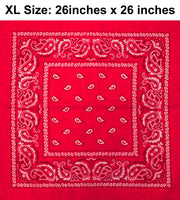 Pink Paisley Design XL 26" X 26" Cotton Scarf Bandana