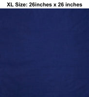 Solid Dark Blue Design XL 26" X 26" Cotton Scarf Bandana