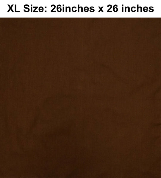 Solid Dark Brown Design XL 26" X 26" Cotton Scarf Bandana
