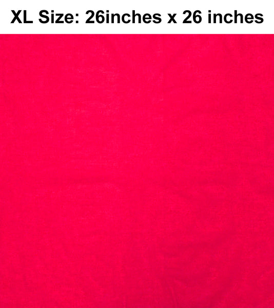 Solid Pink Design XL 26" X 26" Cotton Scarf Bandana