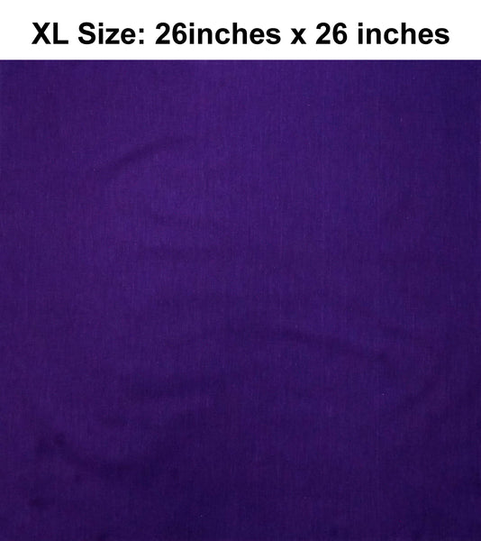 Solid Purple Design XL 26" X 26" Cotton Scarf Bandana